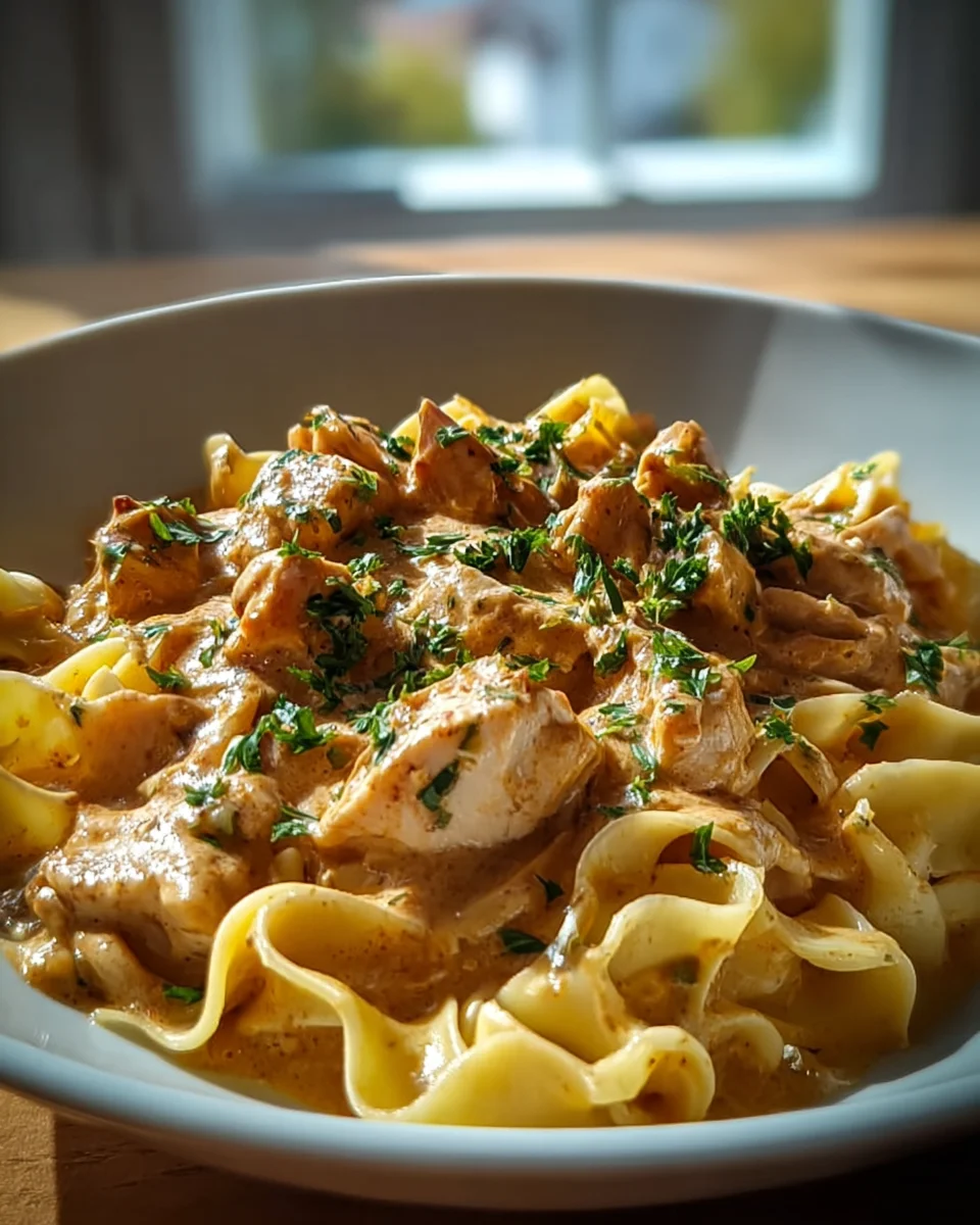 Cremiges Hähnchenragout mit Bandnudeln – Ultimatives Rezept!