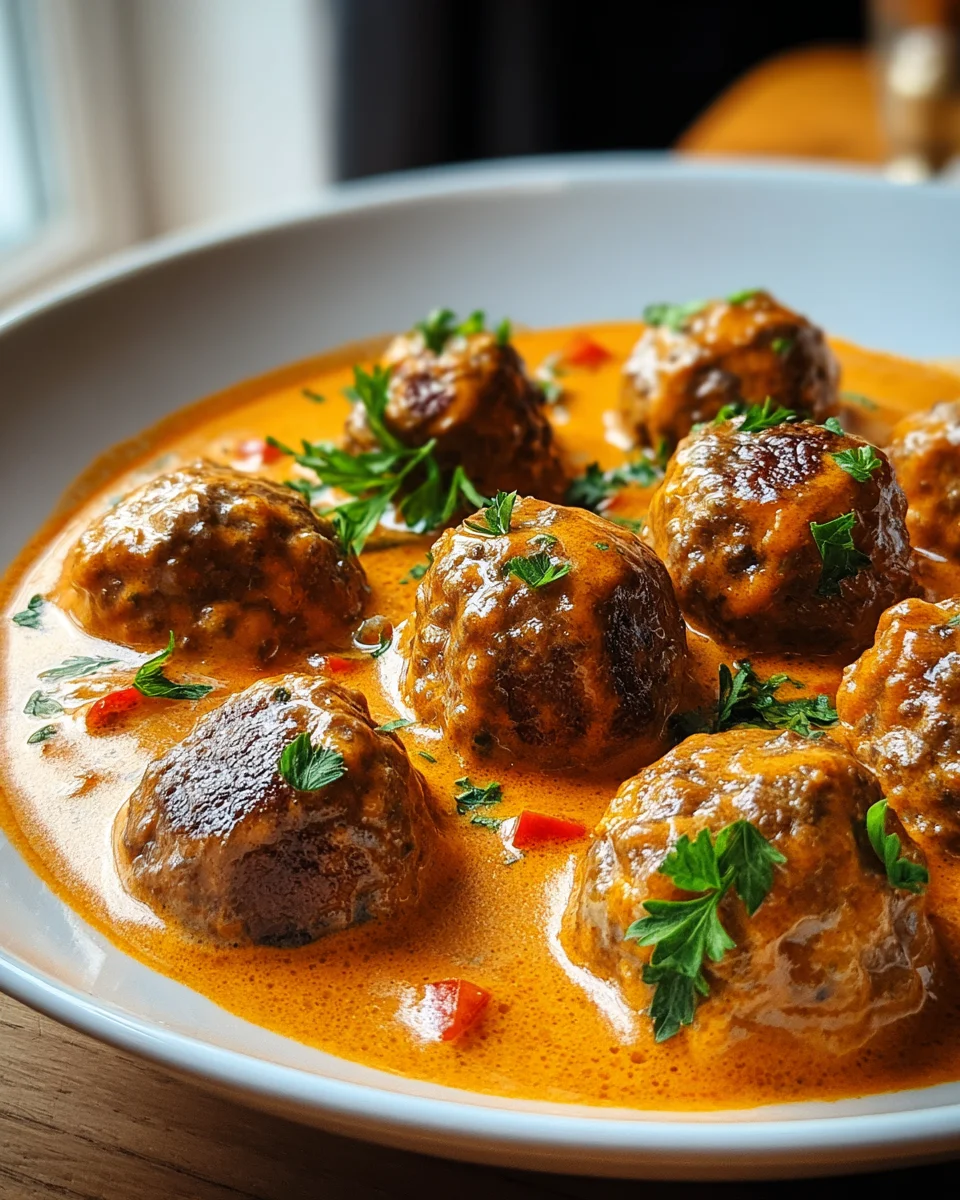 Hackbällchen in cremiger Paprikasauce – Einfach und lecker!
