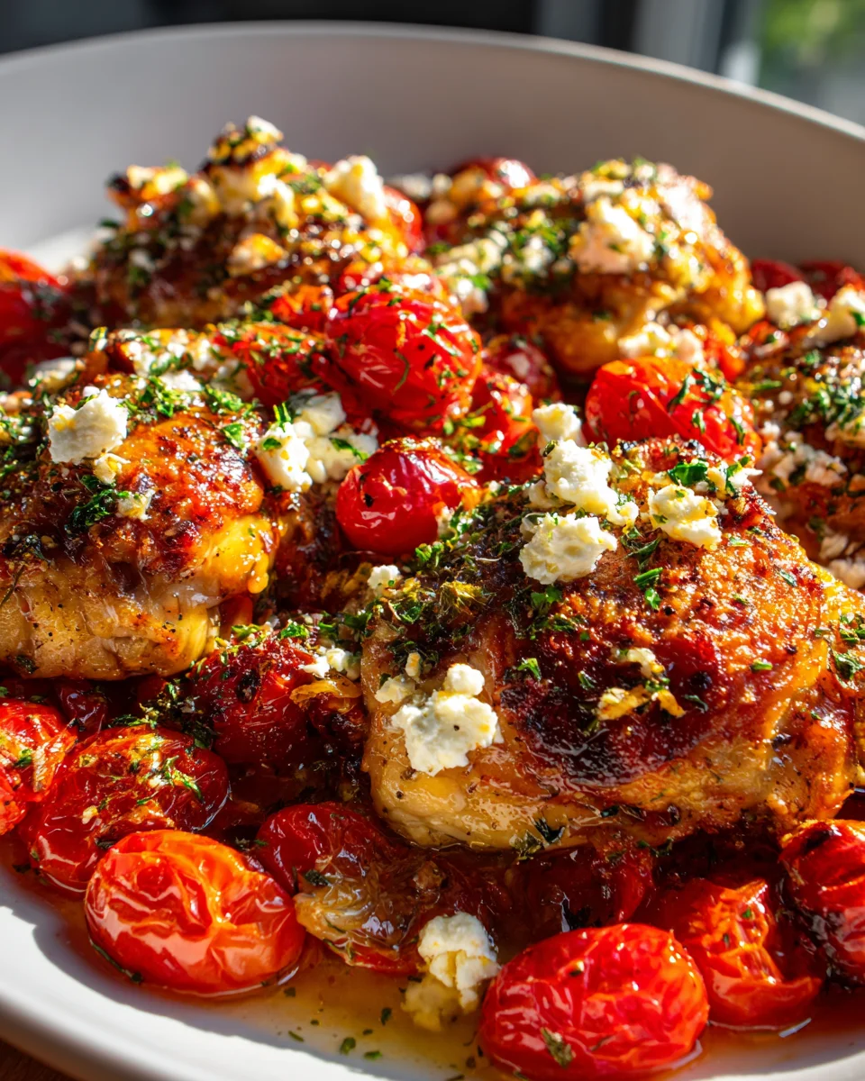 Mediterranes Hähnchenbake mit Tomaten und Feta Rezept