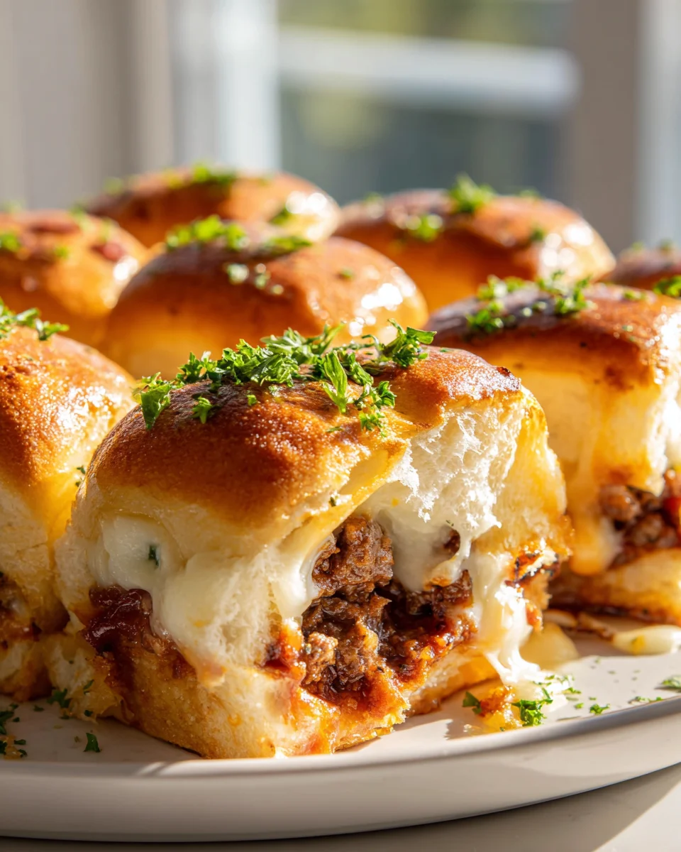 Käse-Stäbchen-Slider mit würzigem Rindpepperoni