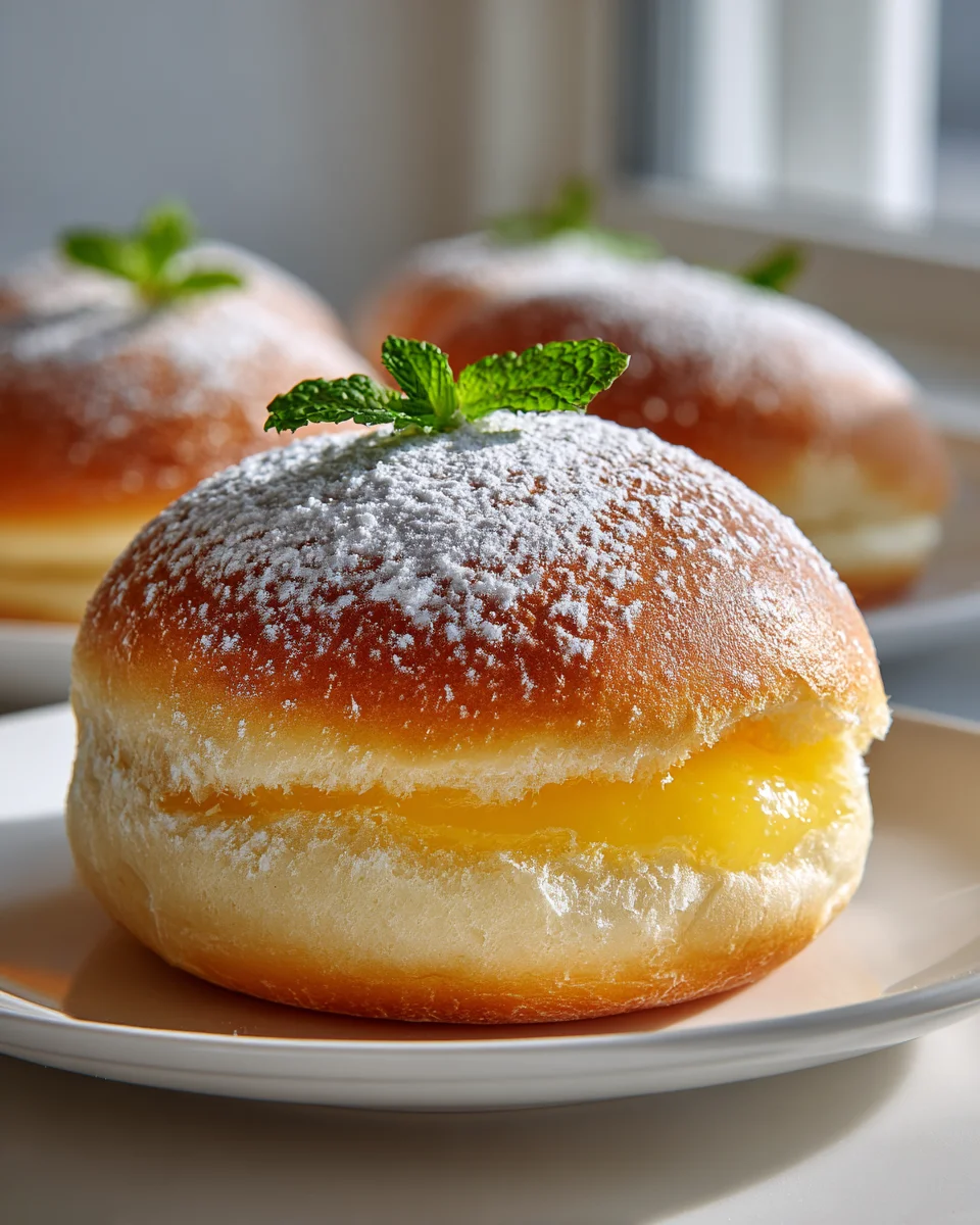 Lemon Pudding gefüllte Frühstücksbrötchen – lecker & frisch!