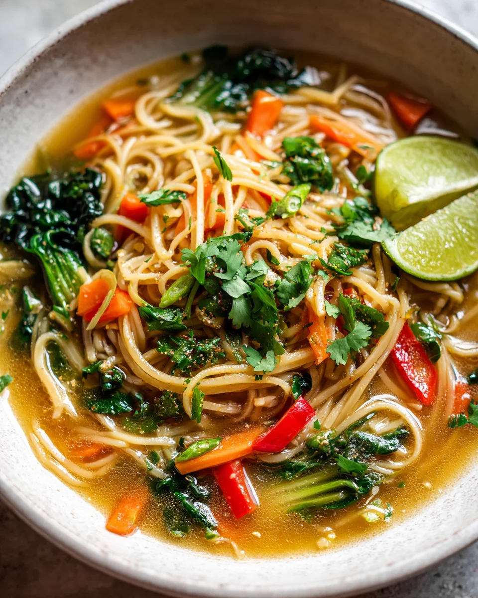 Braune Reisnudeln mit Gemüsebrühe und Gin-Extrakt Rezept