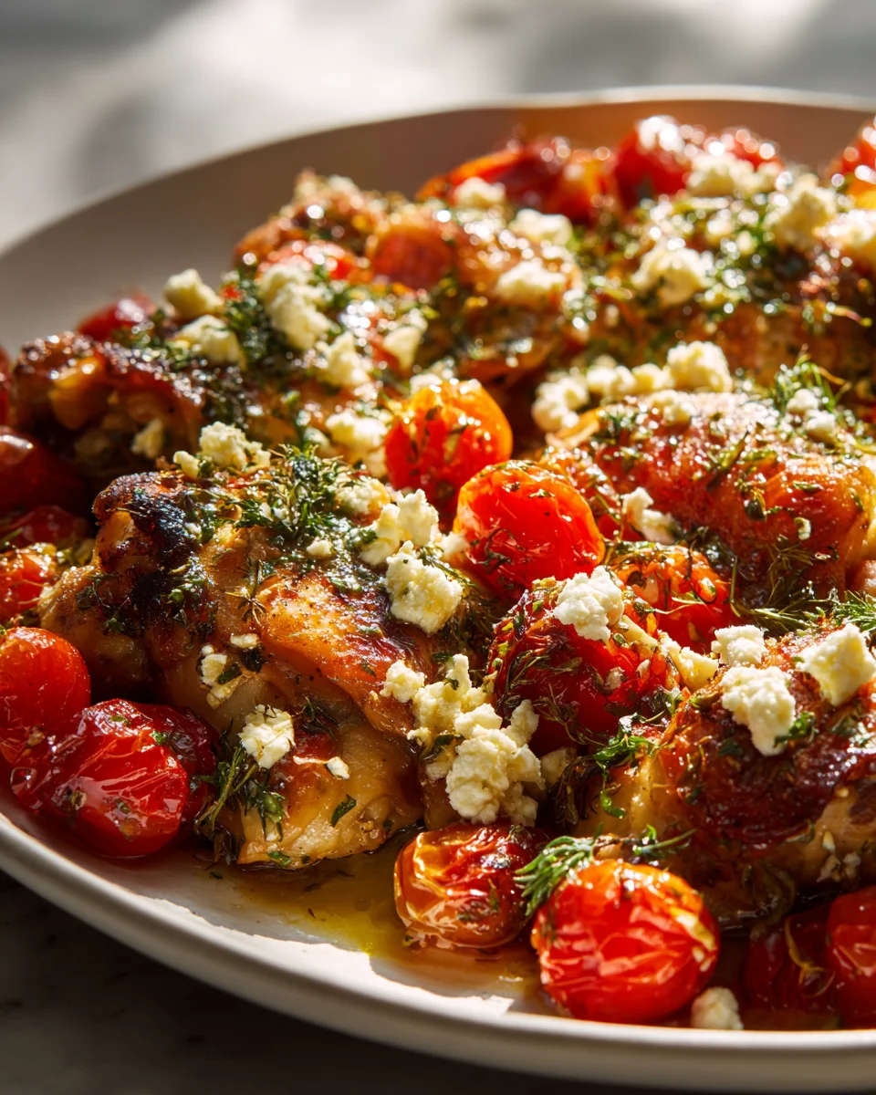 Mediterranes Hähnchenbake mit Tomaten und Feta Rezept