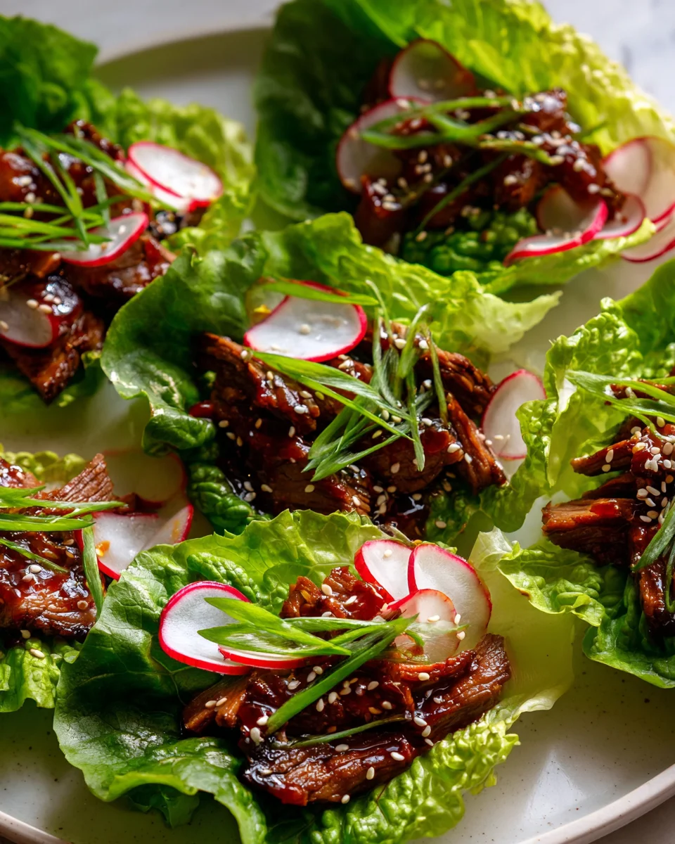 Würzige Rindfleisch-Lettuce-Wraps mit Gochujang
