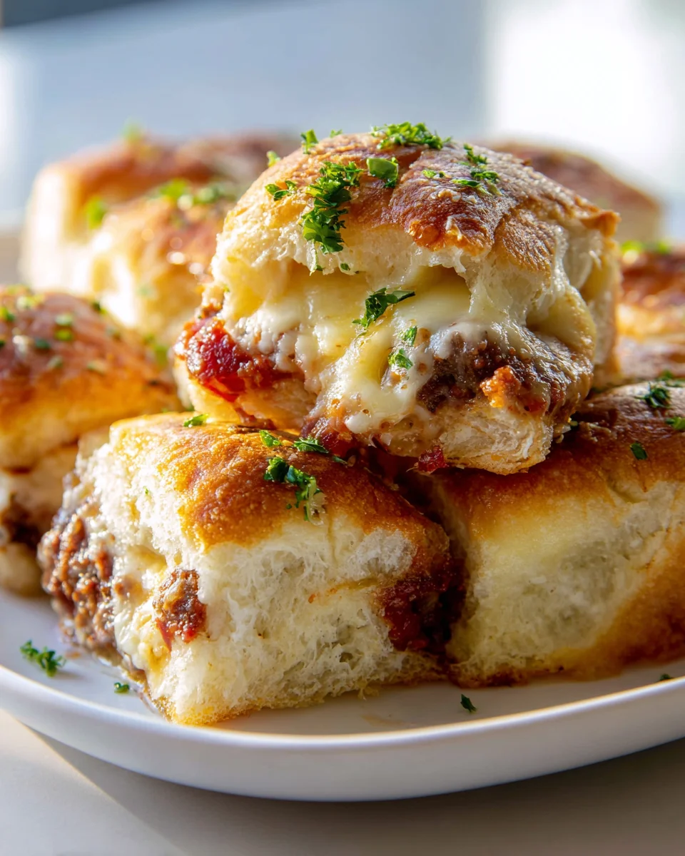 Käse-Stäbchen-Slider mit würzigem Rindpepperoni