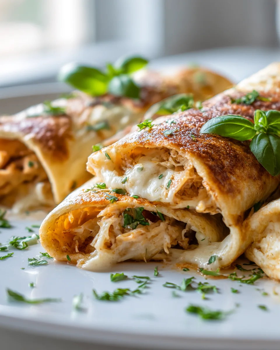 Cremige Hähnchen Mozzarella Wraps – Knusprig Gebacken Genuss!