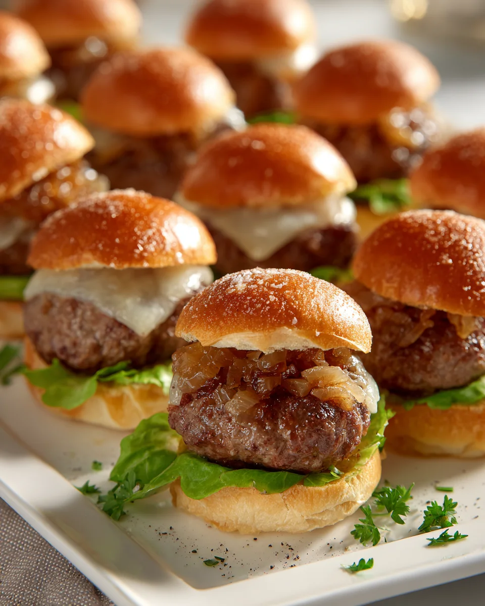 Mini Oklahoma Onion Smashburger Sliders für Partys genießen!