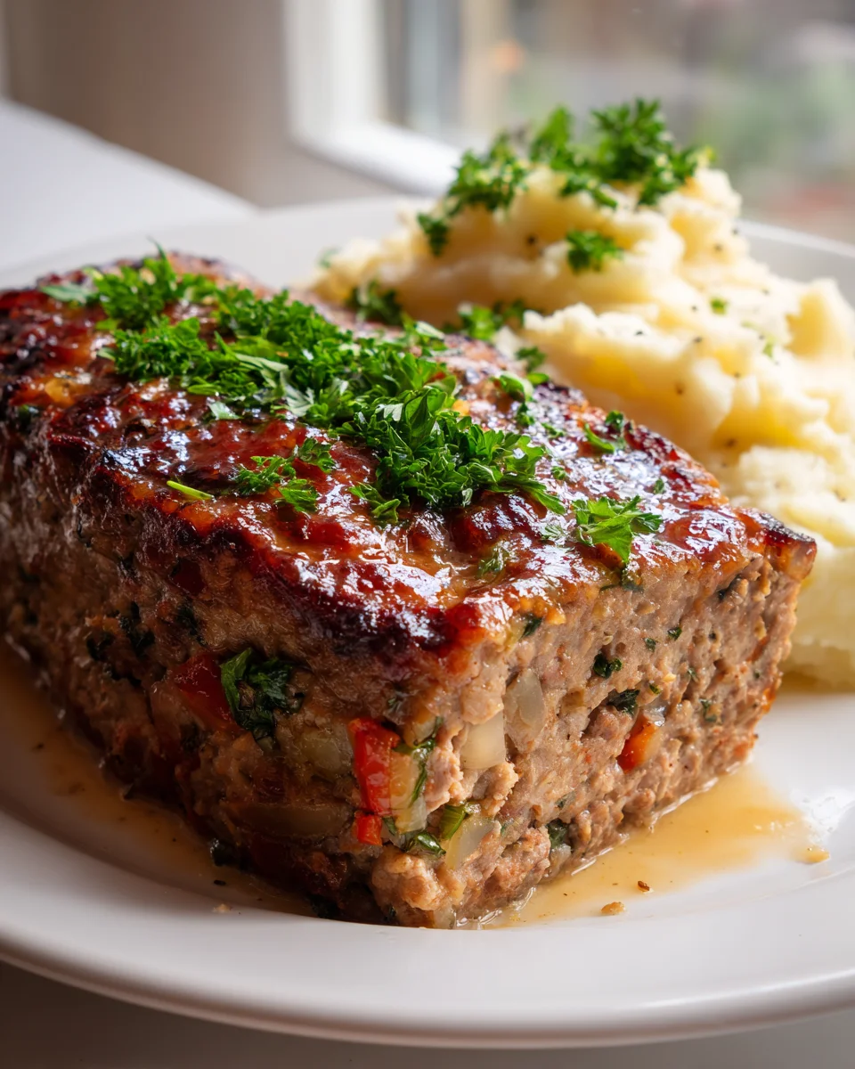 Saftiger Ofen-Hackbraten mit Kräutern