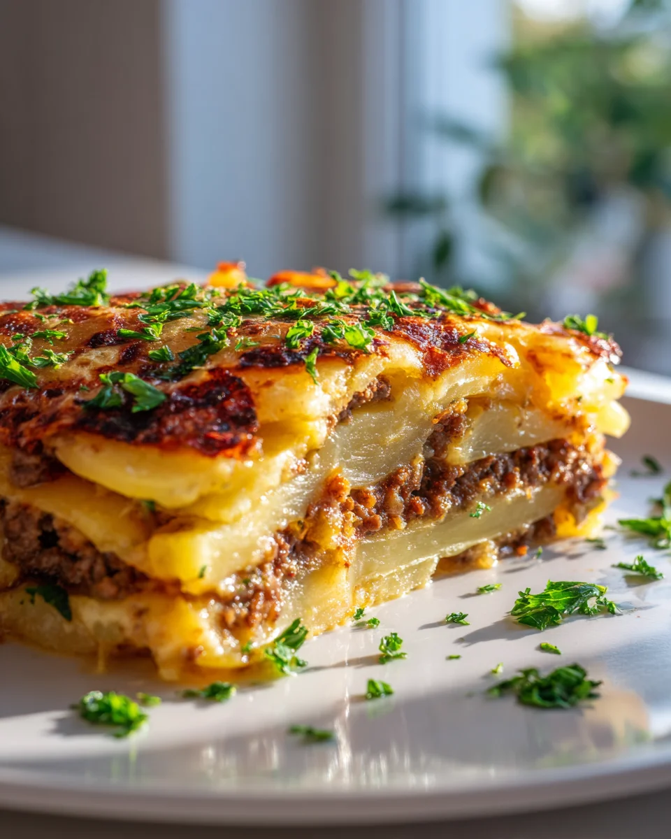 Herzhafter Kartoffelauflauf mit Hackfleisch
