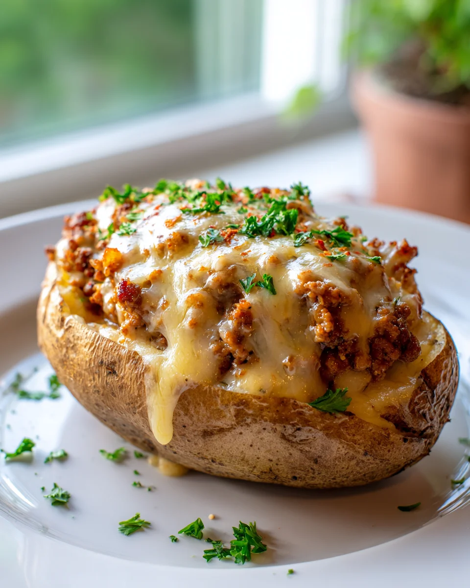 Käse-Hack gefüllte Ofenkartoffeln